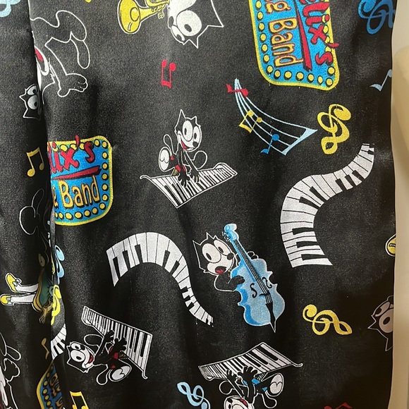 Felix the Cat satin lounge pant PJ or Inseam 28” Waist 14-18”across so 28”-36” - Picture 5 of 12